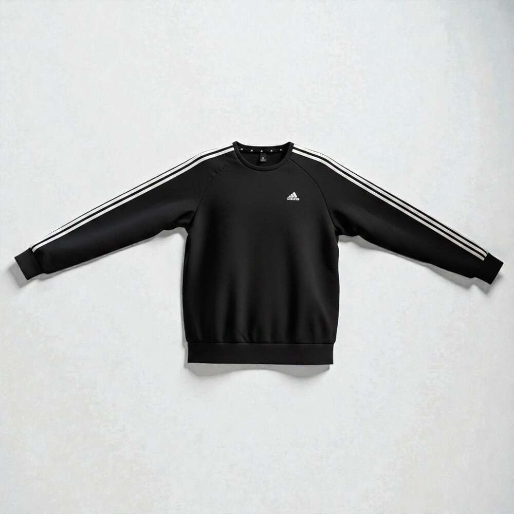 Adidas Primegreen 3-Stripe Crewneck Sweatshirt Black Size M